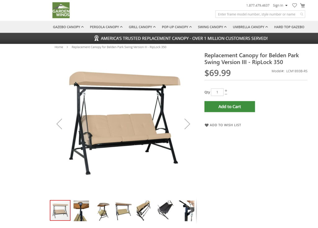 Mainstays Swing Replacement Parts