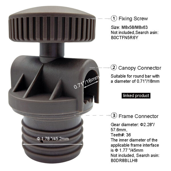 canopy connector for gt wicker swing large