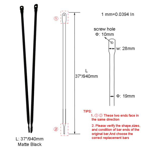 garden swing replacement rods with 90 degree angled ends