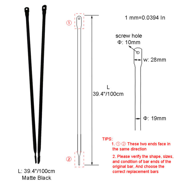 garden swing replacement rods with 90 degree angled ends