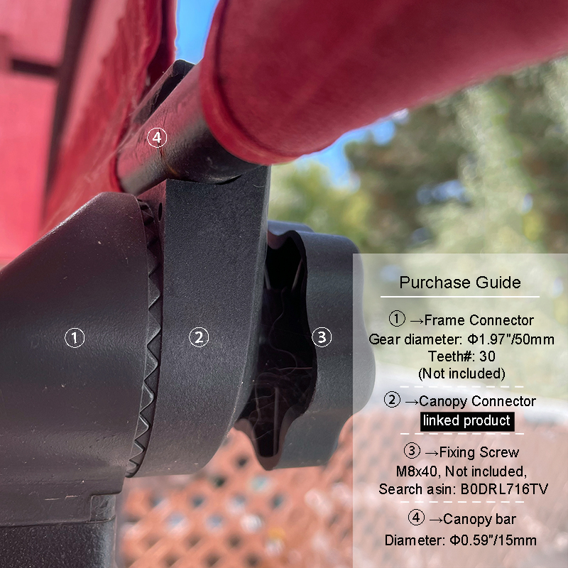 canopy frame connector for forest hills swing5