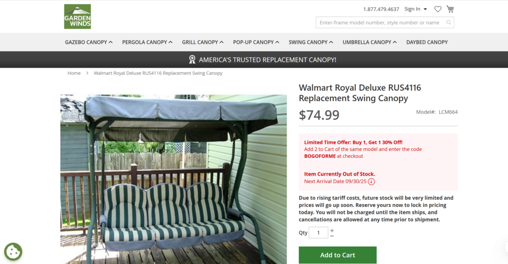 rus4116 swing canopy